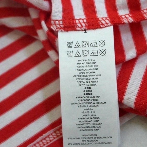 Michael Kors Striped Off-Shoulder Peasant Blouse Size Large - Picture 6 of 8